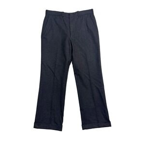 vtg 90s Custom Tailored 36x30 Heavy Flannel Wool Pants Trousers Bespoke Charcoal